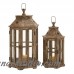 Cole Grey 2 Piece Wood and Glass Lantern Set CLRB2724